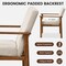 Costway Modern Accent Chair Upholstered Linen Fabric Armchair with Solid Wood Legs
